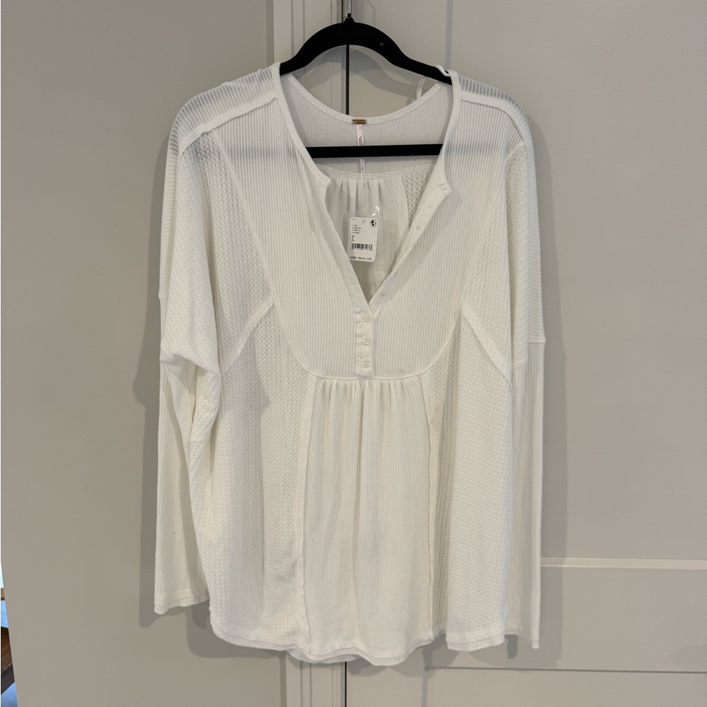 Women's White Button-Up Top